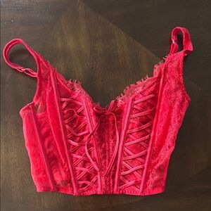 Red Lace Corset Top
